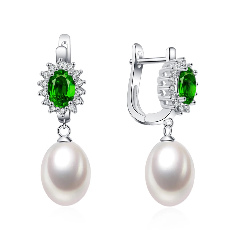 white pearl earring Настоящие белые серьги из натурального пресноводного жемчуга для женщин, 925 пробы серебряные серьги для девочек подарок на день рождения - Цвет камня: white pearl earring