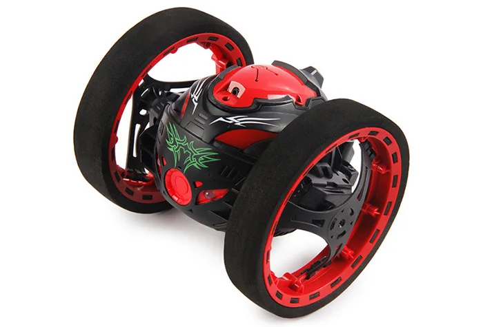 Черный Мини-автомобиль Bounce 2,4 ГГц RC автомобиль с гибкими колесами вращение светодио дный свет пульт дистанционного управления робот автомобиль игрушки для подарков - Цвет: Черный