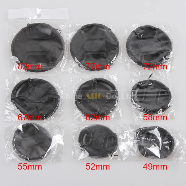 

9pcs/Lot 49mm 52mm 55mm 58mm 62mm 67mm 72mm 77mm 82mm camera lens cap cover for Canon Nikon Sony Pentax Sigma Lens Accessories