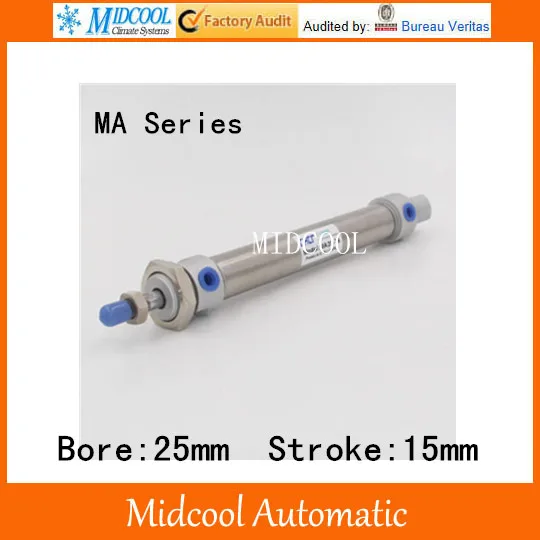 Mini air cylinder MA25-15 stainless steel bore 25mm stroke 15mm double acting small pneumatic | Обустройство дома