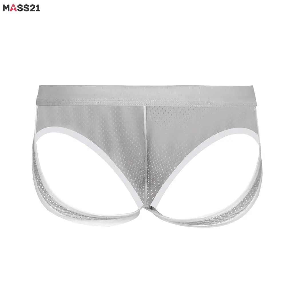 Мужские трусы стринги с открытой спиной MASS21 черные короткие брифы Тонги джоки