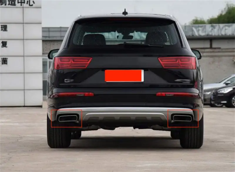 Оклейка автомобилей хвост горло Декор Рамка для Audi Q7 выхлопной Обрезка труб крышки наклейки Нержавеющая сталь Авто аксессуары