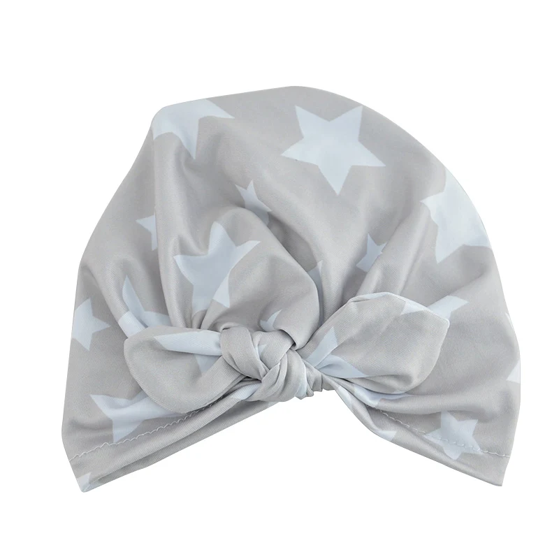 star style gray Новинка; детская шапка с заячьими ушами со звездами; однотонные хлопковые шапки унисекс для девочек и мальчиков; реквизит для фотосессии новорожденных; яркие цвета; шапочки; кепки; аксессуары - Цвет: star style gray
