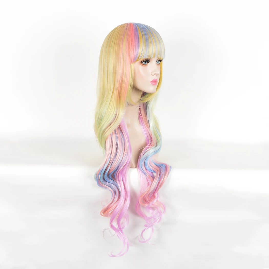 3197 красочные женские длинные волнистые синтетические парики с эффектом омбре