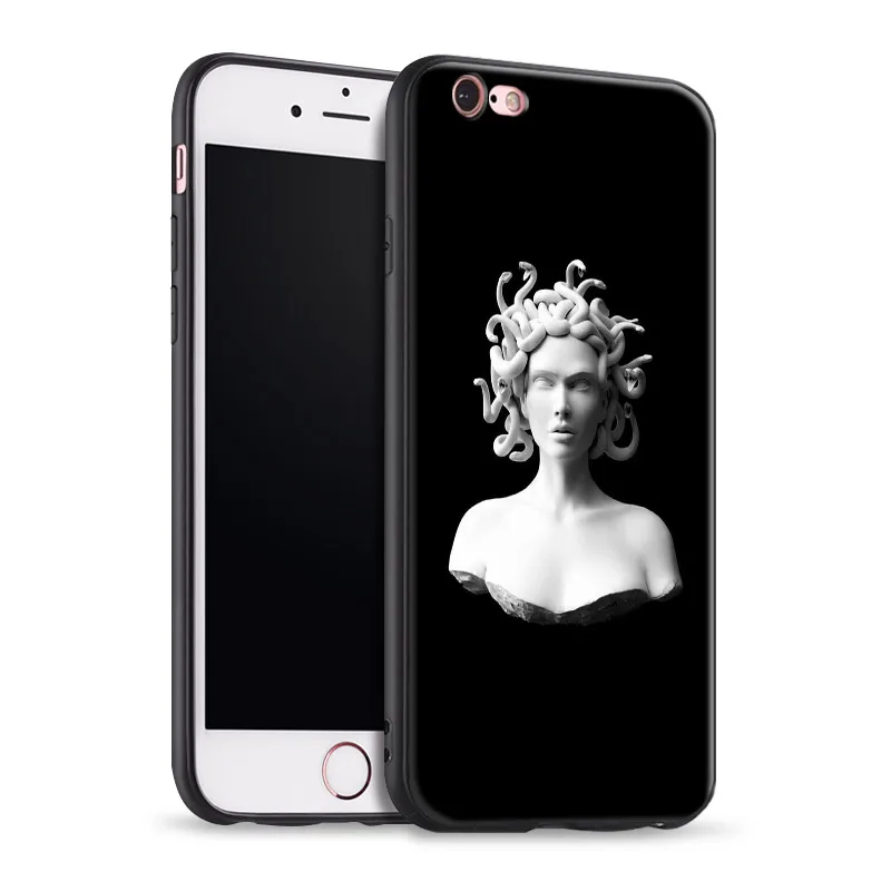 Мягкий силиконовый чехол Medusa из ТПУ с изображением гипсовой статуи для Apple iPhone 5 5s