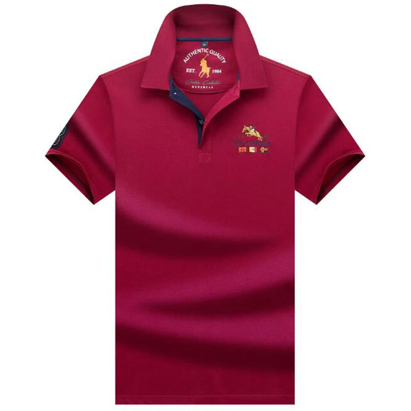 Летняя рубашка поло 2019 Новая мужская с коротким рукавом качественная брендовая