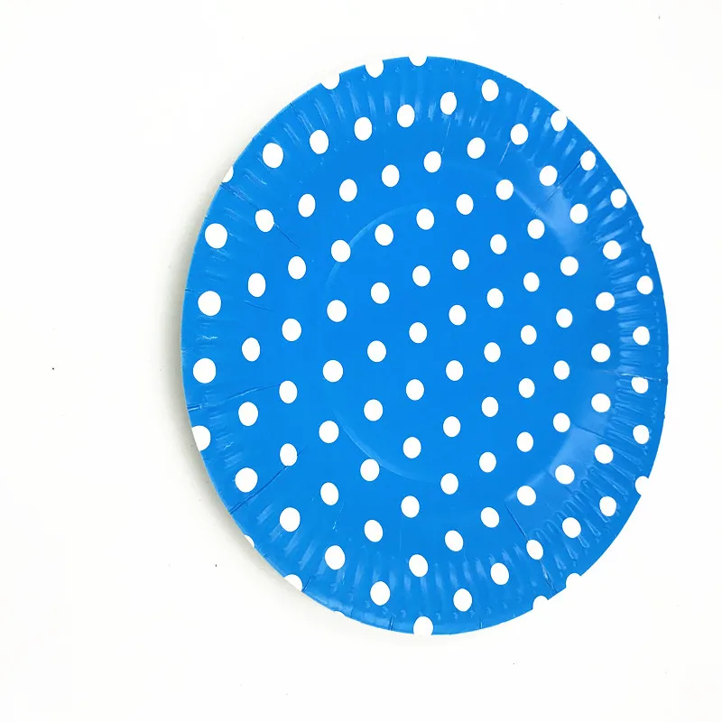 10 шт./лот тарелки с узором в горошек для детского душа Вечерние Декорации Детские