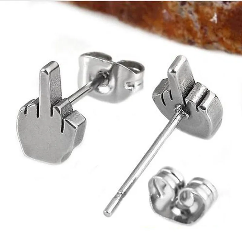 1 пара модные черные сережки из нержавеющей стали Сережки для мужчин и женщин