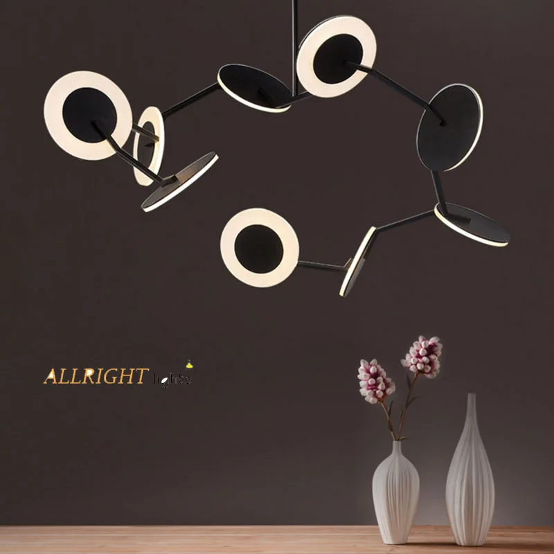 Светодиодный Современный multiful акриловый черный цвет подвесной светильник 6