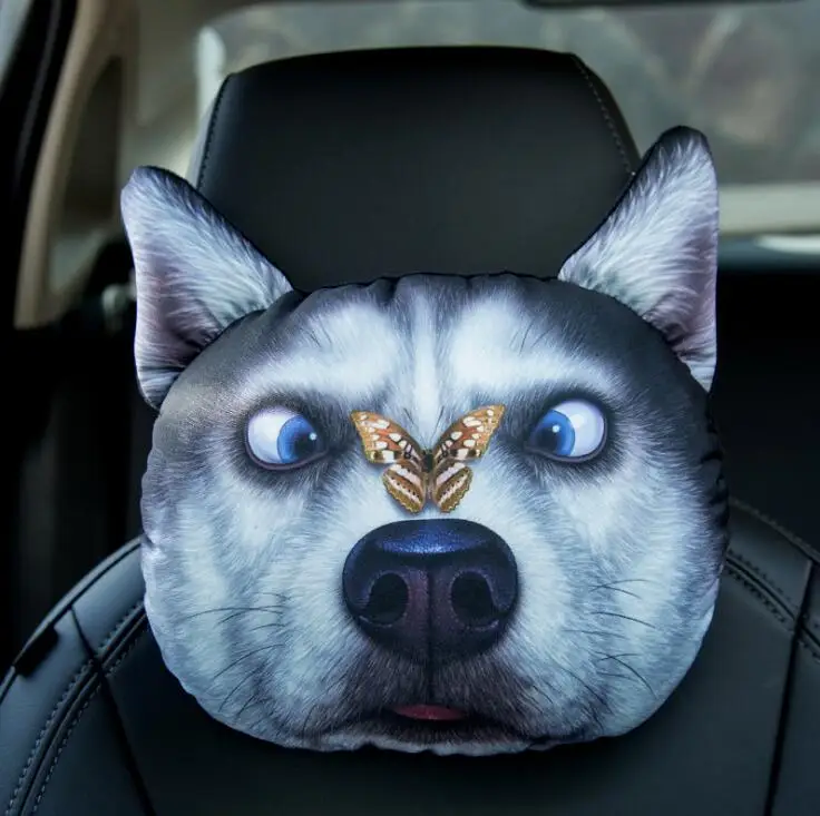 as photo Новые Креативные 3D принтованные собачьи питомцы Dace Автомобильная подушка на подголовник подушка на сиденье с активированным углем принадлежности для шеи Автомобильная декоративная подушка - Цвет: as photo
