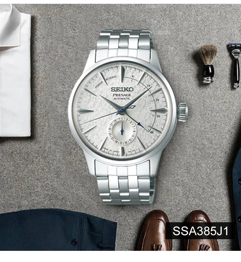 Оригинальные Seiko часы Presage Seres автоматические механические деловые мужские часы 5 бар водонепроницаемые глобальная гарантия SSA385J1