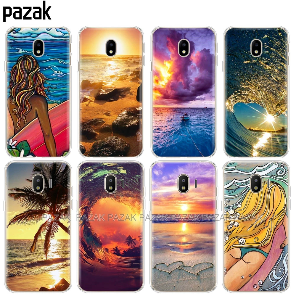 Силиконовый чехол для телефона Samsung Galaxy J3 J5 J7 2017 J330 J530 J730 PRO j2 2018 серфинг закат море