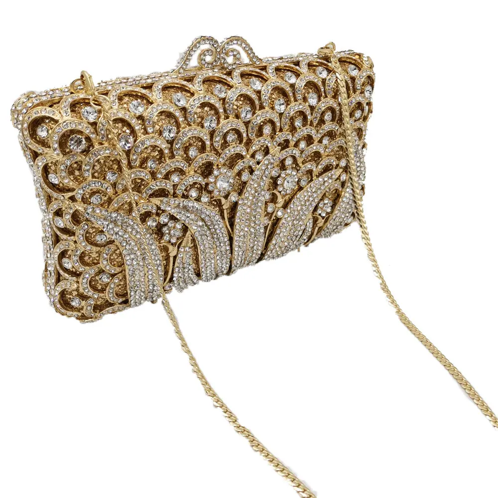 Boutique De FGG элегантный Для женщин Цветочный клатч кристалл вечерние сумки алмаз металл Minaudiere Сумки Свадебная вечеринка вечерняя сумочка