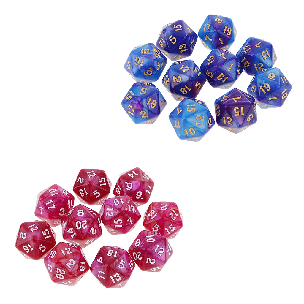 20 шт. сторонних игральных костей D20 многогранные игральные кости для подземей и
