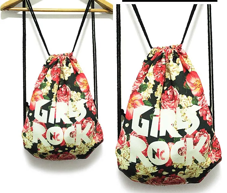 Hot ! Backpacks Floral Printed School Bags Girl Canvas Vintage Original Woman Drawstring Travel Softback Graffiti Backpack | Багаж и сумки