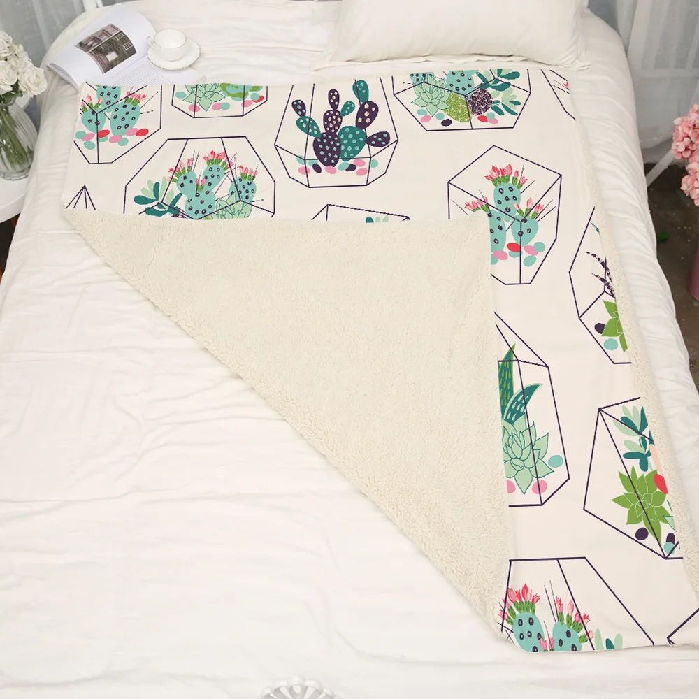 Одеяло с рисунком кактуса супер мягкое Флисовое одеяло s на кровать диван йога