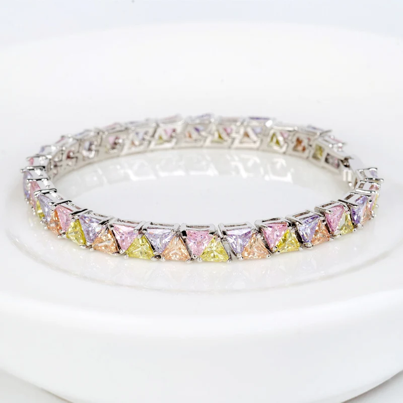 Luoteemi новая распродажа jewelry браслет Треугольники многоцветный AAA CZ высокое