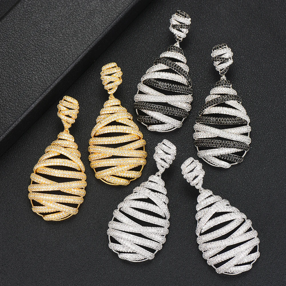 Женские трендовые длинные серьги GODKI роскошные из циркона на свадьбу помолвку