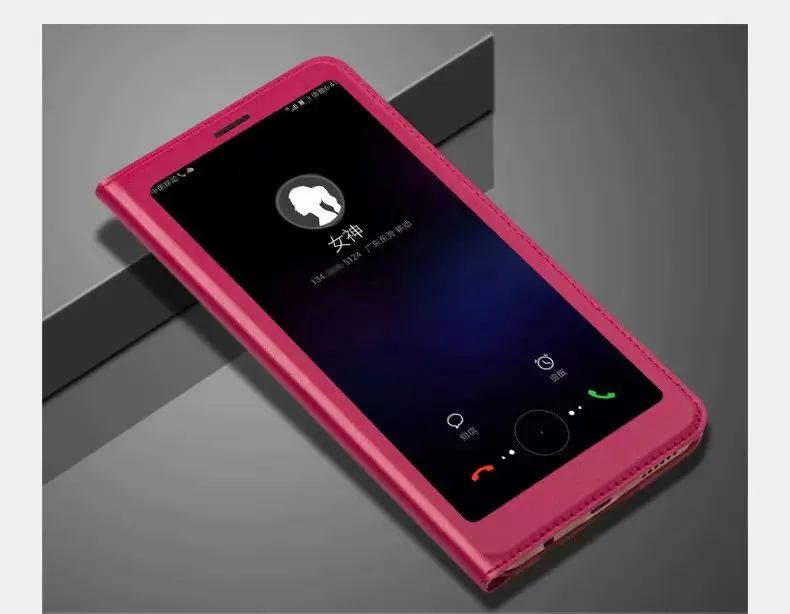 Hotpink Чехол для huawei P Smart fundas откидная крышка для huawei P Smart FIG-LX1 чехол с окошком PC кожаный жесткий чехол для телефона kimTHmall - Цвет: Hotpink