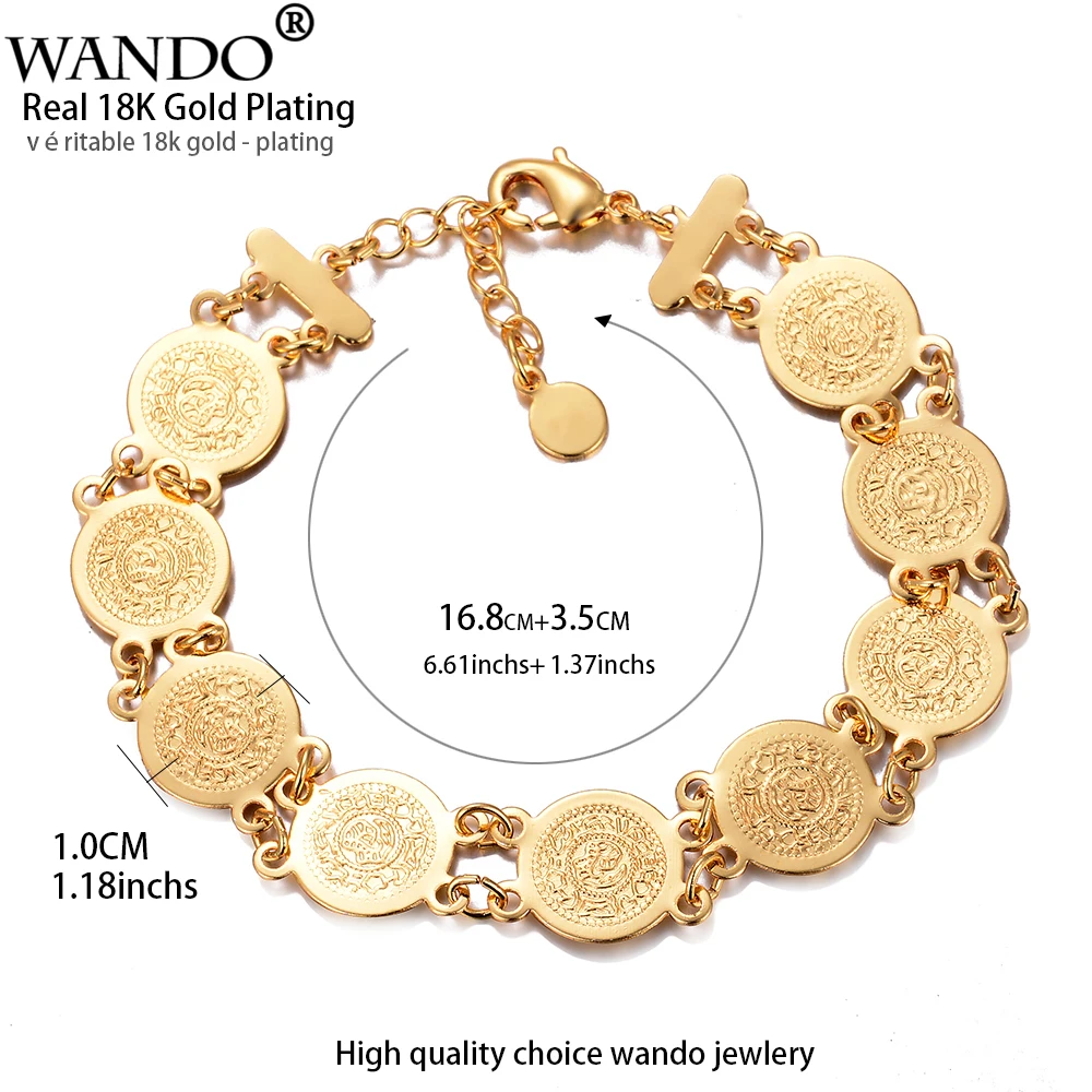 Wando монета золотого цвета браслет и Исламские мусульманские Арабские монеты