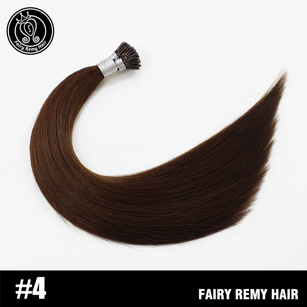#4 Кератиновые накладные волосы для наращивания, Remy, европейские натуральные накладные волосы remy, сказочные волосы Remy, 20 дюймов, 50 шт./ПАК - Цвет: #4