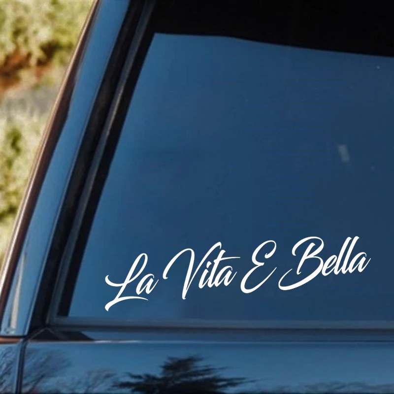 

La Vita E Bella Life Beautiful StickerDrift Windshield Decal Checkered Flags Windshield Sticker