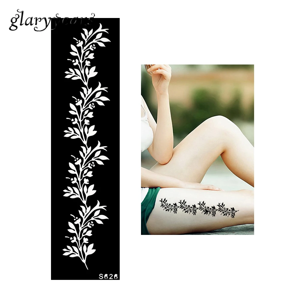 1 шт. трафаретная полоска с узором в виде листьев индийском стиле женский боди арт