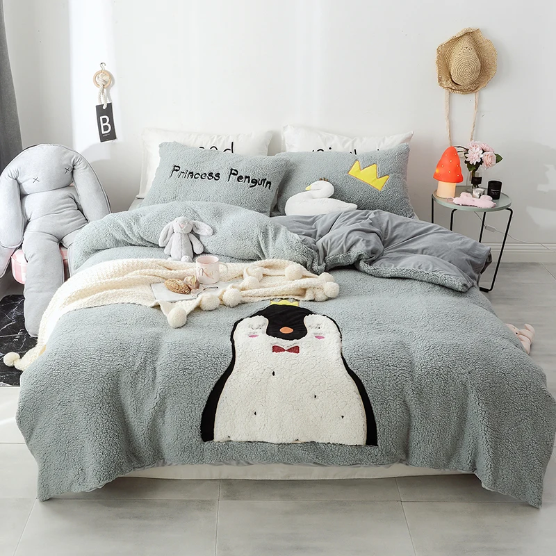 Новый мультяшный Пингвин динозавр кролик единорог вышивка флисовая ткань