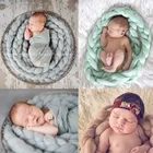 Вязаный детский коврик для фотосессии, коврик для новорожденных, игровой коврик для малышей, коврик для сна, подушка для сна, коврик для пеленания, шерсть