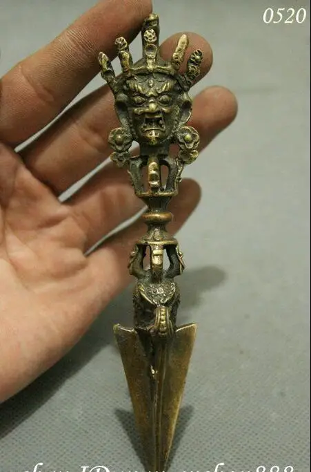Tibet Buddhism Mahakala Hayagriva Buddha Statue Phurba Dagger Holder FaQi | Дом и сад