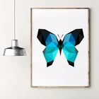 Треугольная многоугольная бабочка, настенная Художественная печать, абстрактные геометрические бабочки, постер, холст, картина, украшение для дома