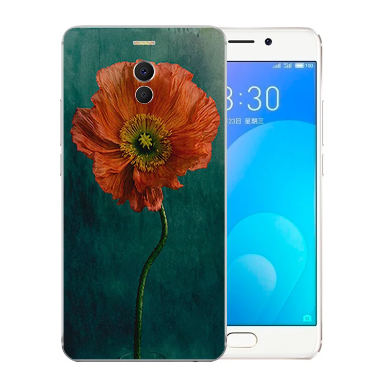 Phone Cases For Meizu M6 Note Luxury Blossom Pattern Silicone Meilan Cover for Note/Blue Charm 6 Shell |