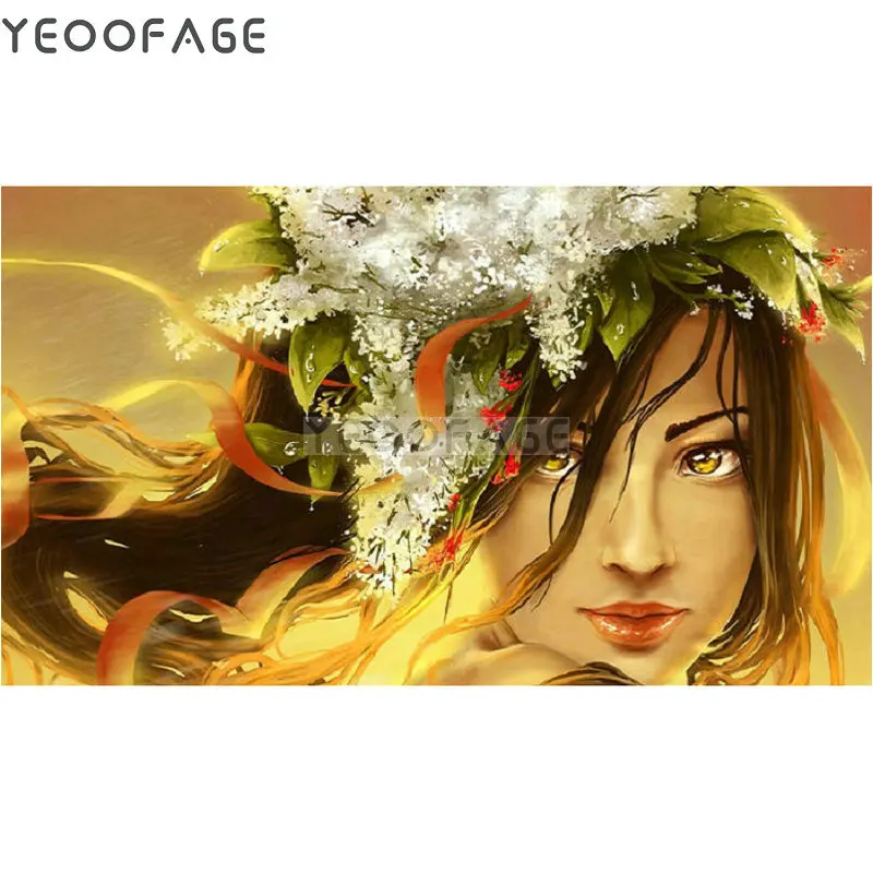 

DIY Diamond Embroidery girl flowers picture 3d Diy Diamond Painting Cross Stitch full square Rhinestone Mosaic Needlework