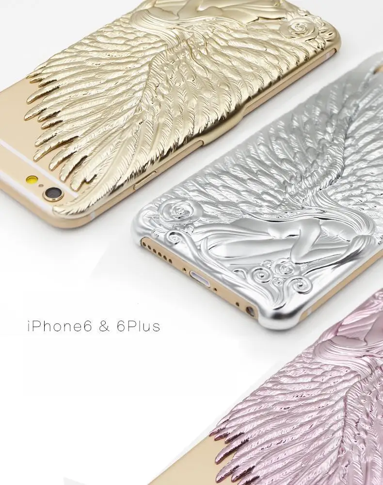 10x Роскошный чехол для iPhone 6 plus 5 inches3D задняя крышка с крыльями ангела защитный