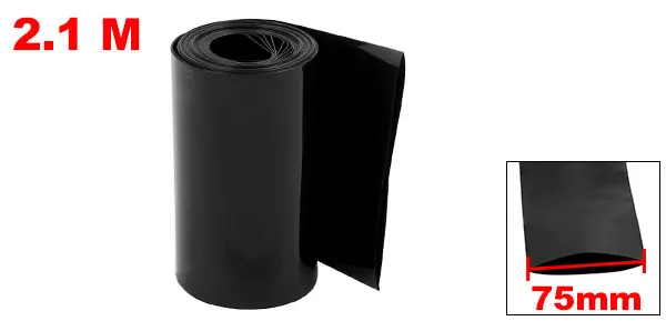

Uxcell 2,1 м 55/75/80 мм черный ПВХ термоусадочная трубка обертывание Contra рукав кабель термоусадочная трубка для аккумулятора 18650