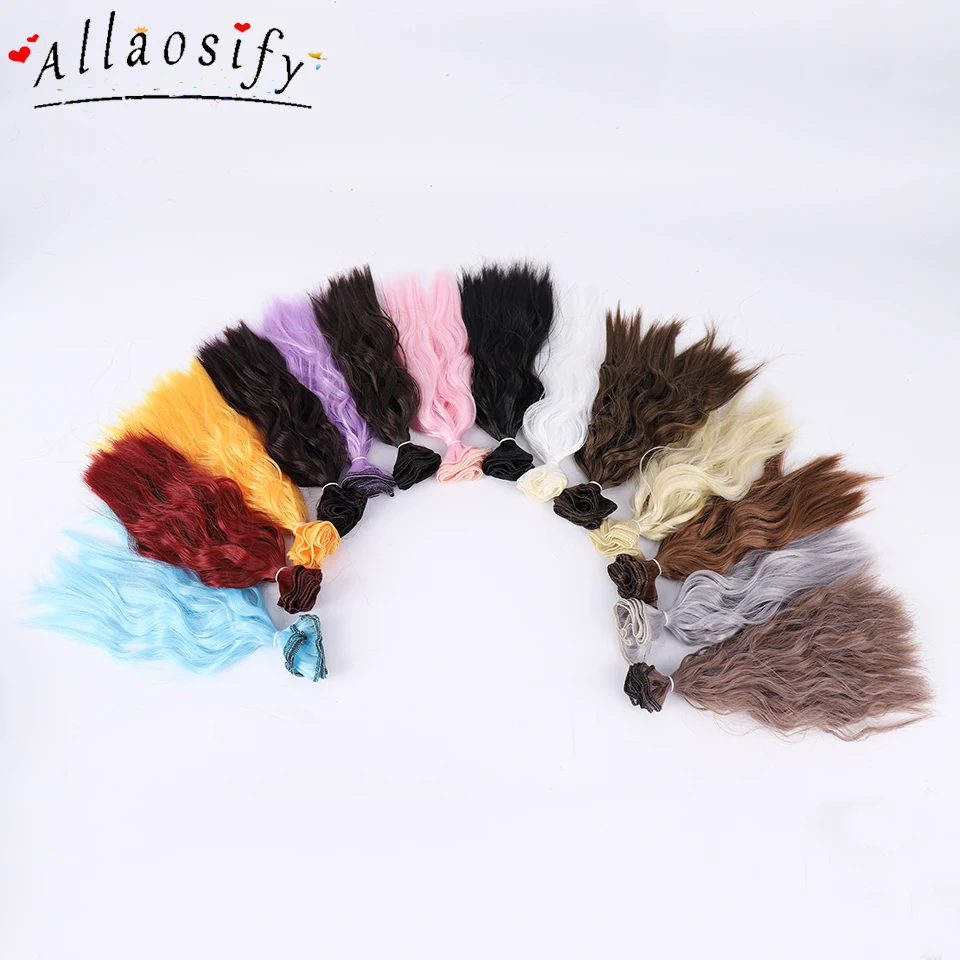 Парик для шарнирной куклы Allaosify, кудрявый, 25 см х 100 см, синтетический