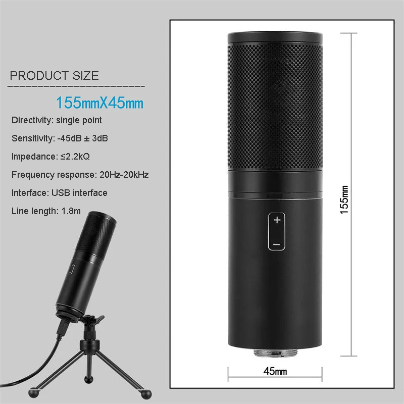 FELYBY Q9 компьютерный USB микрофон для живого потока Braodcasting YouTube игровой проводной конденсаторный микрофон
