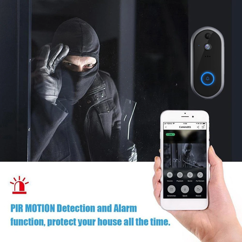 CDYCAM 720P беспроводной IP дверной звонок Камера PIR видео телефон двери батарея домофон безопасности Wifi дверные звонки с кольцом