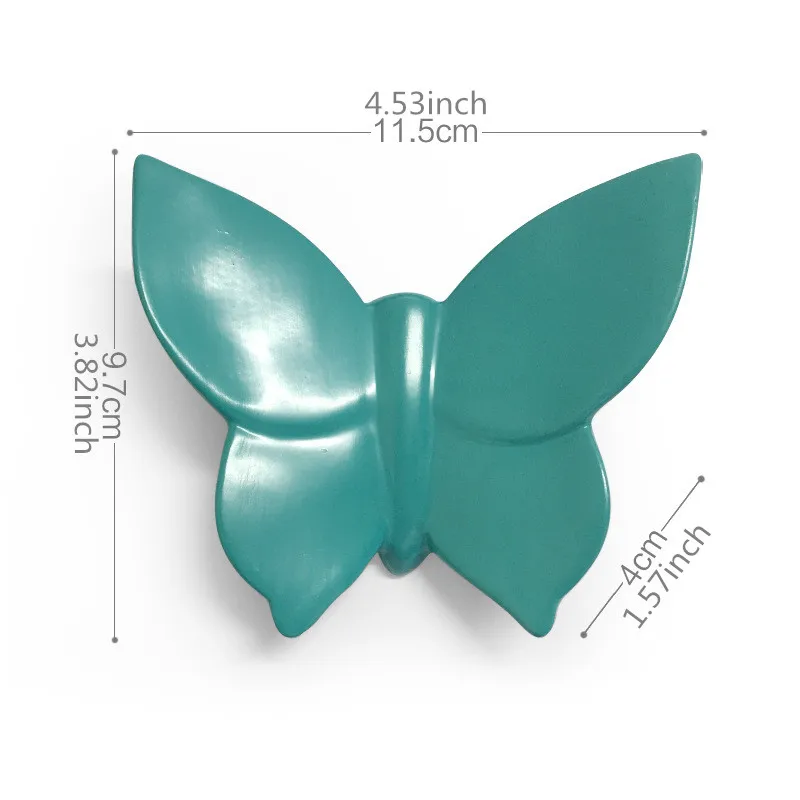 blue M ASFULL, 4 цвета, 3D, смола, Бабочка, для настенного плаката, украшение для дома, ТВ, заднее, наземное, настенное украшение, смола, наклейки для артвари - Цвет: blue M