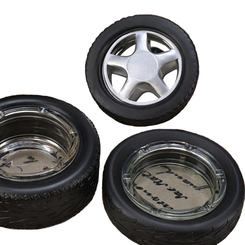 Творческий пепельница в виде шины переносная для курения ящика сигарет