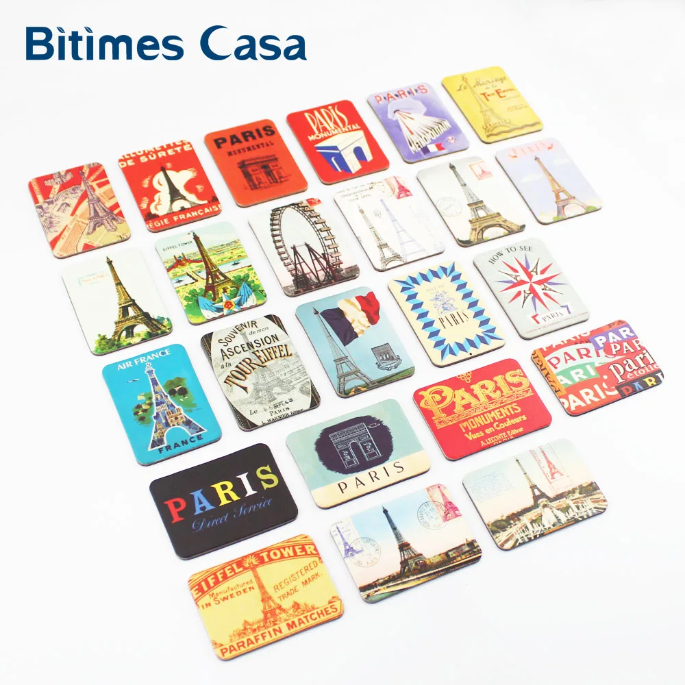 Набор магнитов для холодильника Bitimes 24 шт. с Парижской башней магнитные наклейки