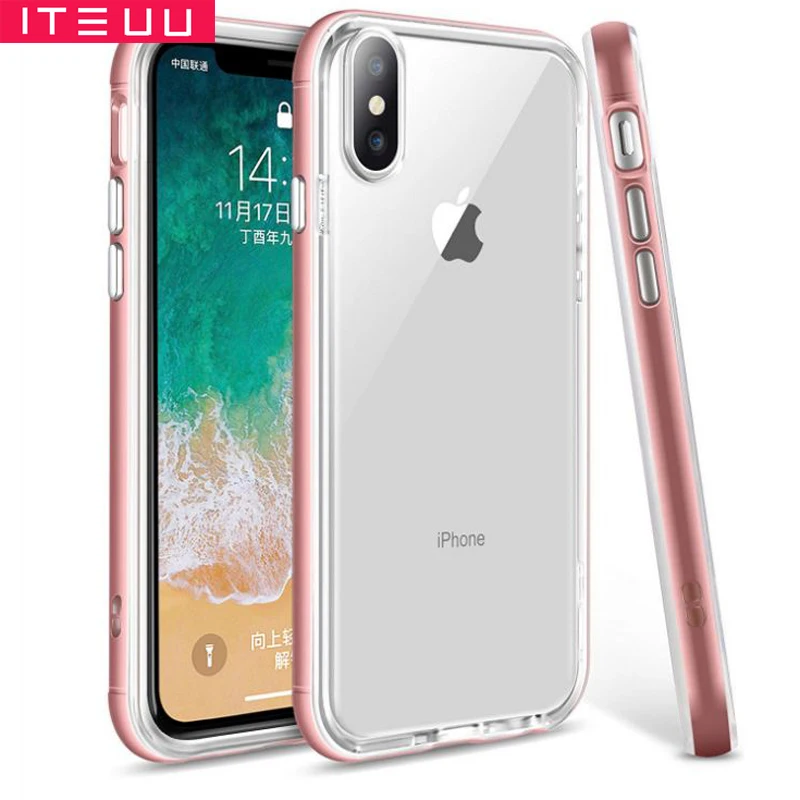 ITEUU противоударный чехол для iphone X Xs Max iPhone Xr TPU ПК Рамка ударопрочный кристально