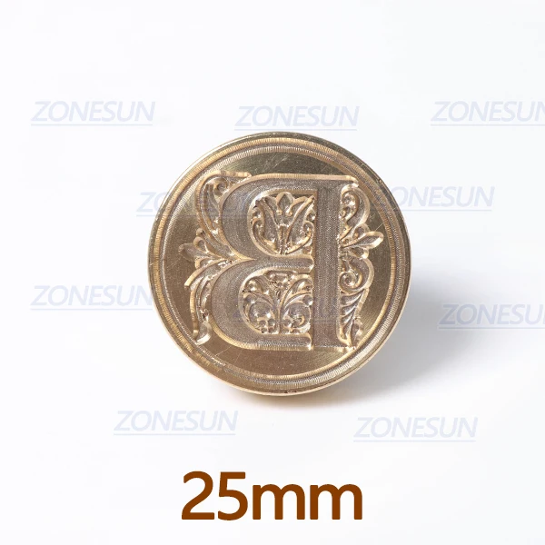 B with handle ZONESUN Письмо Конверт уплотнение воск медь печать штамп искусство декоративное уплотнение воск печать штамп деревянная ручка свадебный пост подарки - Цвет: B with handle