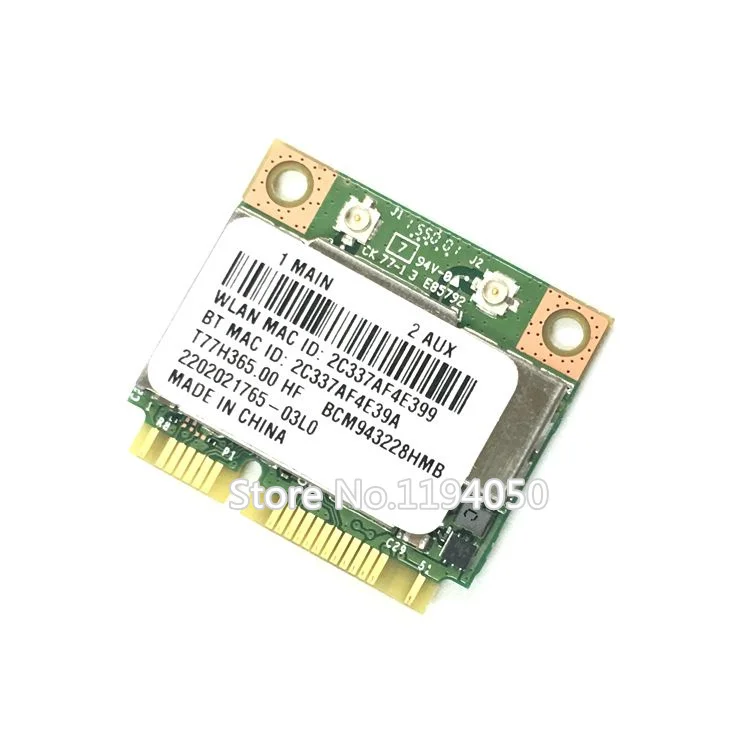 Broadcom BCM943228HMB/BCM43228 2,4 ГГц/5 ГГц Беспроводная 802.11A/B/G/N и BT Bluetooth 4,0 Половина MINI PCI-E wifi карта 6 дБ антенна