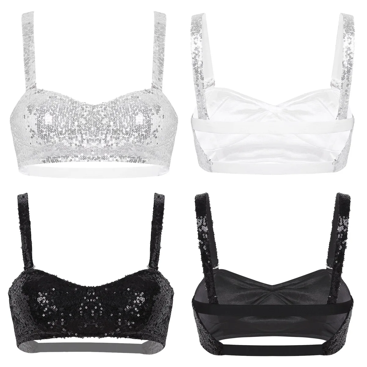 Women Shiny Gitter Lingerie Bra Sexy Woman Female Sequins Rave Dance Bralette Underwear Wire-free Unlined Bras Top Club Clothes |
