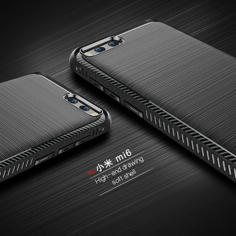 Для xiaomi mi 6 чехол крышка Анти-опрокинуть ТПУ защитный простой силикагель для ГБ 64