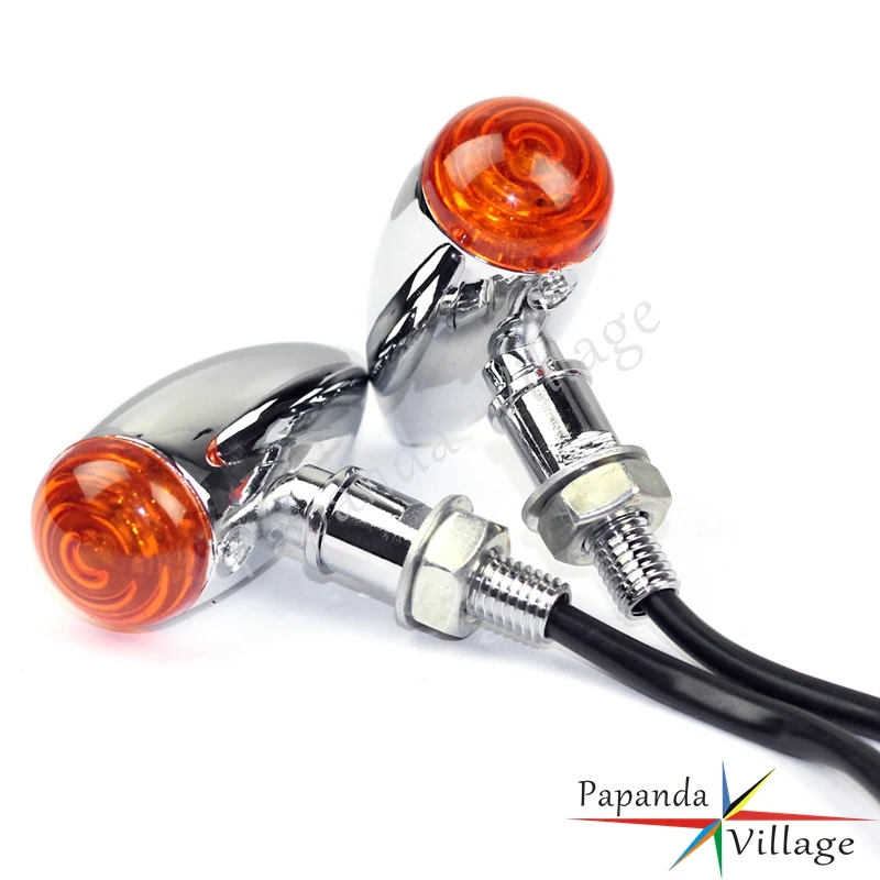 Мотоциклетная пуля Papanda хромированные Сигналы поворота индикатор для Harley Dyna Chopper