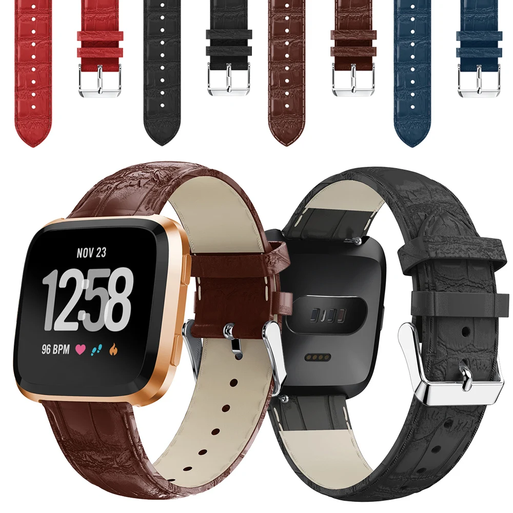 Для fitbit versa/versa Lite Edition натуральная кожа ремешок Ремешок Замена крокодил для часов