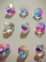 650pcs 22mm clear ab color k9 crystal octagon baeds in 2 hole chandelier crystal glass bead garland wedding decoration