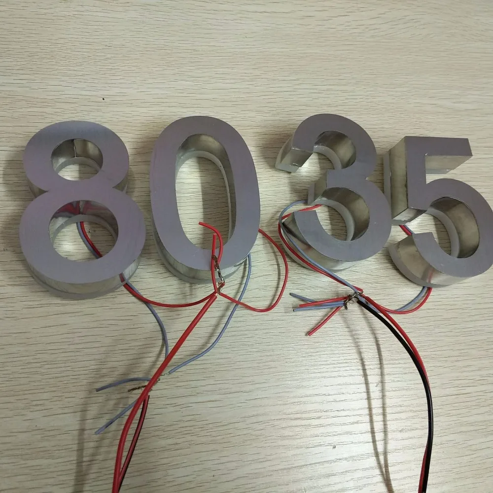 Открытый 3D заказной нержавеющей стали с подсветкой СВЕТОДИОДНЫЕ знаки буквы